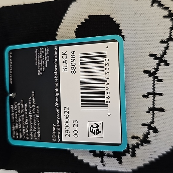 Disney Jack Skellington Nightmare Before Christmas No-Show Socks (2pair) sz 4-10 - Picture 6 of 6